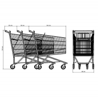 Carrinho 210 Litros com Chassi Tubular Tampa Cadeirinha | Zinco & Arte