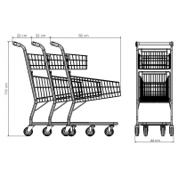 Carrinho Duplo Cesto 60 Litros | Zinco & Arte
