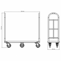 Carro Reposição Equilíbrio Central 6 Rodas | Zinco & Arte